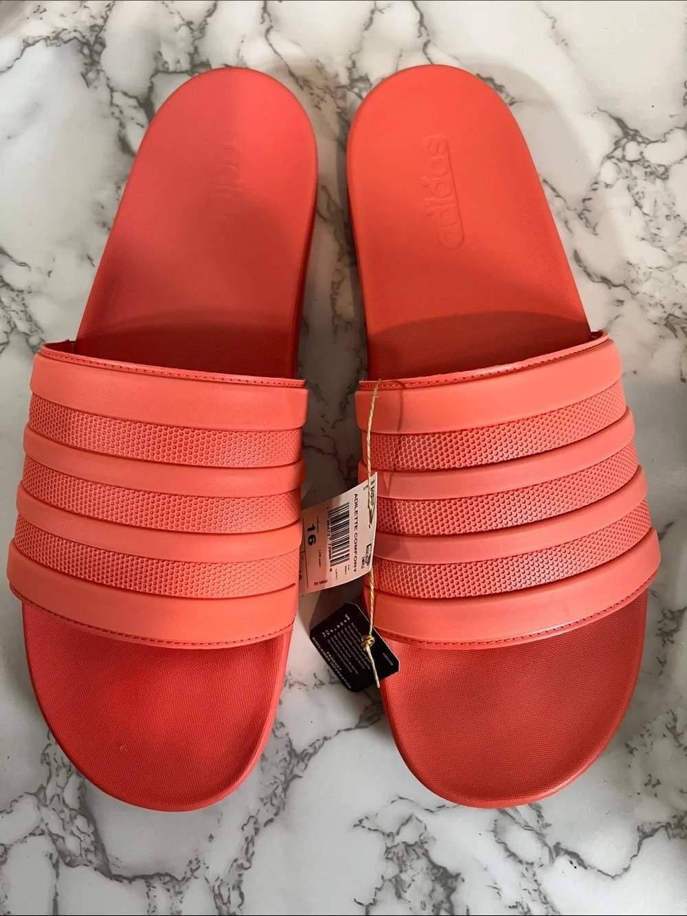 Adidas Adilette Comfort Slides - Adidas Slip-on Sandals  Size 16